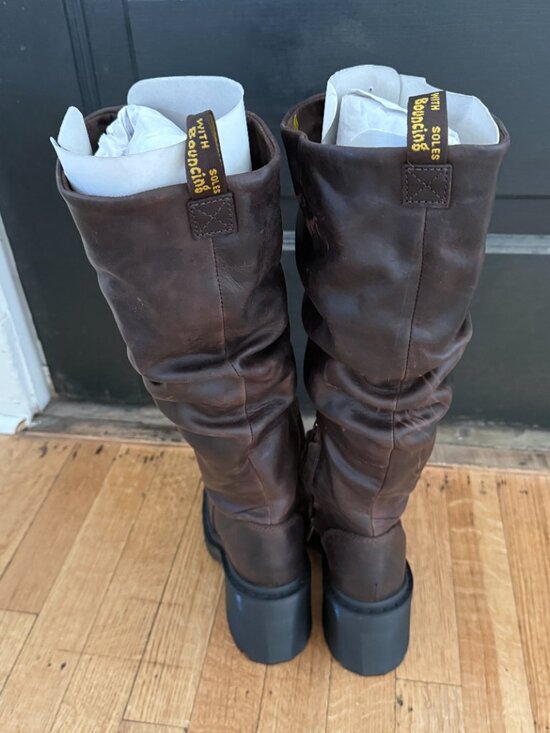 Dr. Martens Kasey Kinsley Leather Knee High Heeled Boots Size 7 - Picture 3 of 10